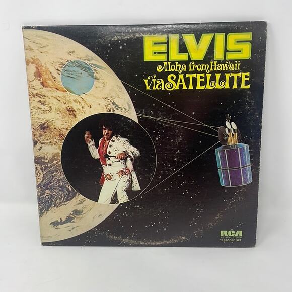 Vintage 70s Elvis Aloha from Hawaii via satellite double LP vinyl - Picture 1 of 14